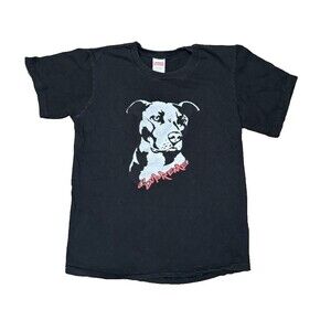 Supreme Pitbull Dog Black Shirt with Red Logo Size Small